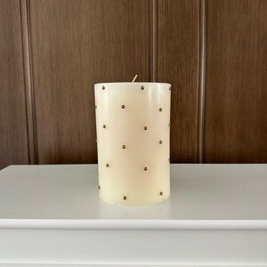 Large Cream Studded Candle